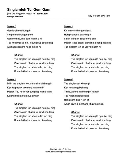 Singlamteh Tul Gem Gam (Hymn) - Lyrics & Chords » Zomi Worship Collective