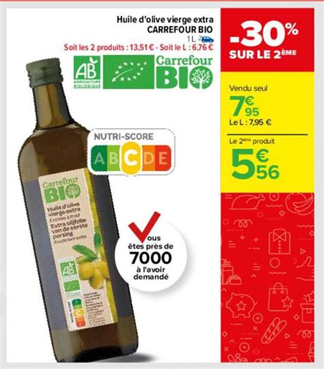 Promo Huile D Olive Vierge Extra Carrefour Bio Chez Carrefour