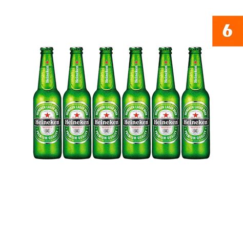 Pack 6 Unidades De Cerveja Heineken Long Neck 330ml Biruli