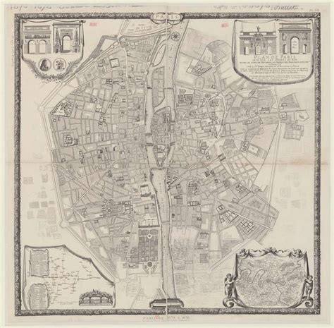 Pierre Bullet Paris De 1670 à 1676 Fac Similé Du Plan De Bullet Et