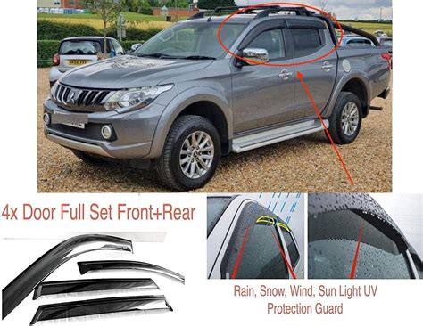 Buy AC WOW 4x Wind Deflectors Compatible With Mitsubishi L200 Triton