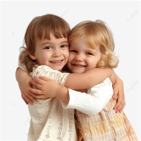 Little Kids Best Friends Hug, Friends, Kids, Cartoon PNG Transparent ...