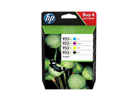 HP 953XL Pack De 4 Cartouches Authentiques D Encre Noire Cyan Magenta