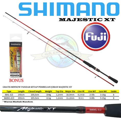 Jual Joran Pancing Shimano Majestic XT S64L S68ML Fuji Guide Shopee