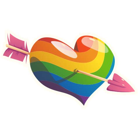 Sticker Coeur Drapeau LGBT Gay Pride MPA Déco