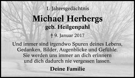 Traueranzeigen Von Michael Herbergs Trauer In NRW De