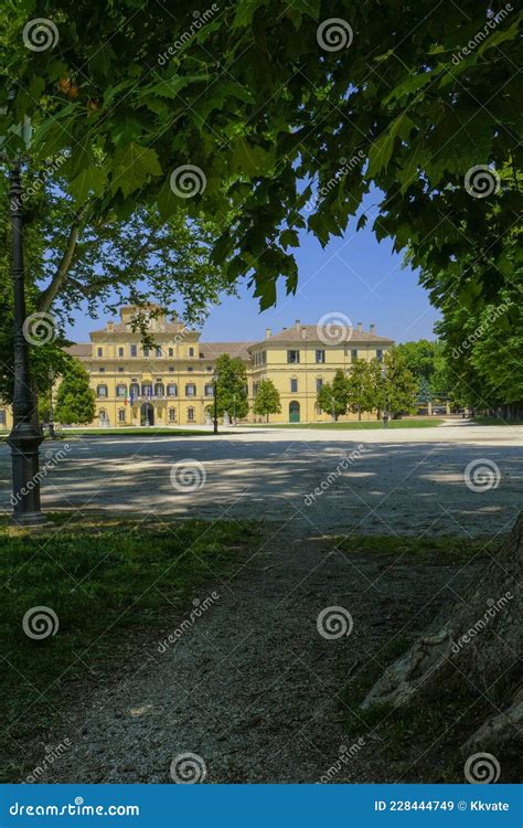 Parma Italy Palace Palazzo Ducale Close Up Across The Trees And Blue