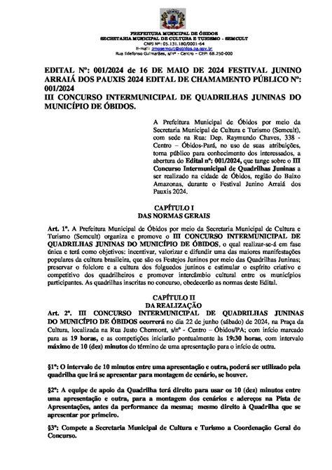 EDITAL No 001 2024 III Concurso Intermunicipal De Quadrilhas Juninas 1