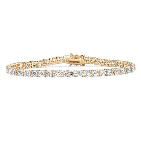 18k Gold Over Silver 10 3 4ct Tgw Round Cubic Zirconia Tennis Bracelet