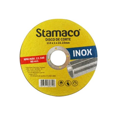 Disco Corte Aço Inox 115x22mm Stamaco Leroy Merlin