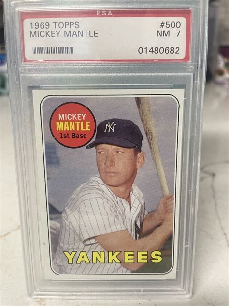 Topps Mickey Mantle Psa Nm Mint New York Yankees Hof Ebay