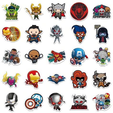 Marvel 50PCS Marvel Avengers Officially Licensed Vinyl Stickers Q