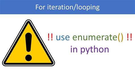 Just Use Enumerate In Python For Iteration Looping Youtube