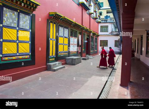 SIKKIM, INDIA, May 2014, Monks inside Rumtek Monastery Stock Photo - Alamy