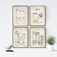 Amazon Nacnic Prints Vintage Patents Toilet Set Of G Paper