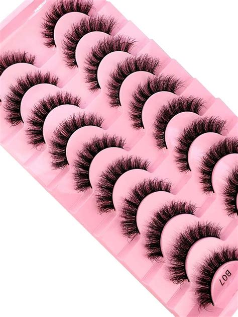 Hbzgtlad Pairs Pack Thick Curly Fluffy Volume False Eyelashes Mink