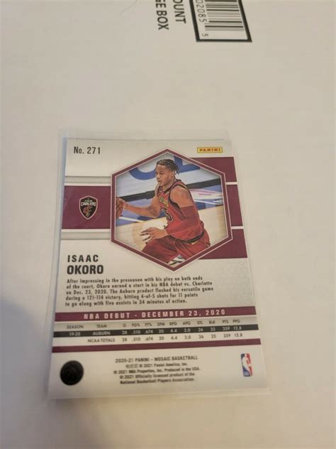 2021 Panini Mosaic Isaac Okoro NBA Debut Rookie RC 271 Cavaliers EBay