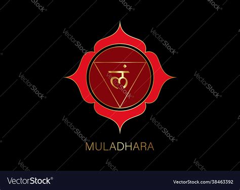 Muladhara Chakra Logo Template First Root Vector Image