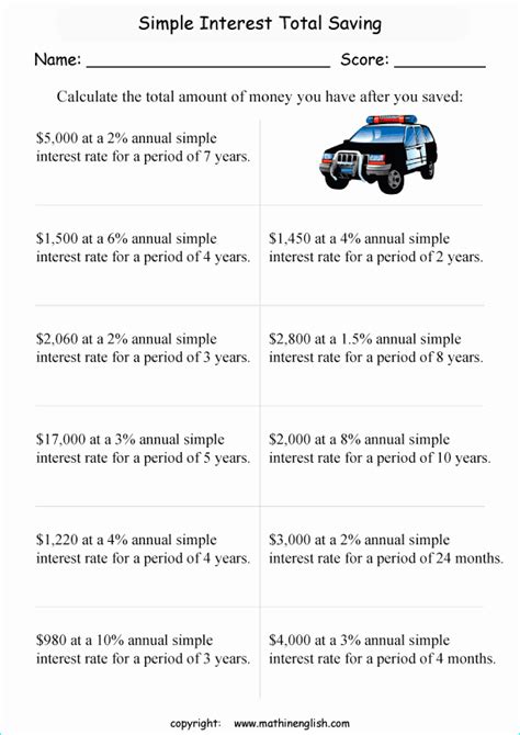 Simple Interest Word Problems