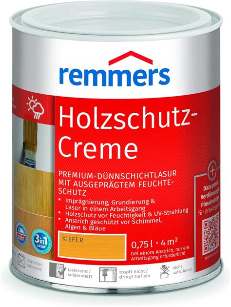 Remmers Holzschutz Creme In Kiefer Liter Tropffreie Holzlasur