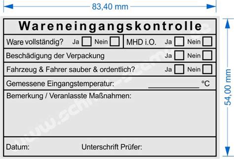 Haccp Stempel Wareneingangspr Fung Mindesthaltbarkeit Trodat