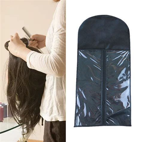 2pcs Travel Wig Storage Bag Zipper Closure Lightweight Ponytail Clear