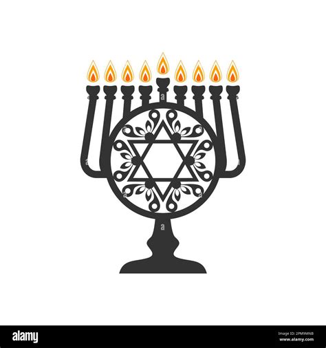 Vector Illustration Of A Traditional Jewish Hanukkah Menorah Holiday