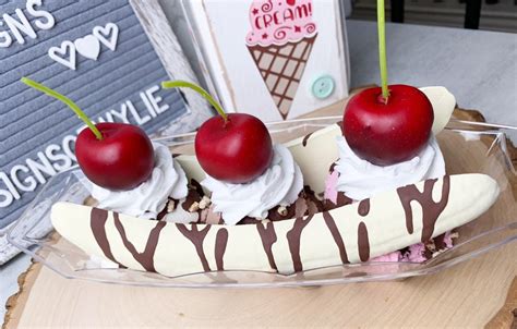 Fake Banana Split Fake Ice Cream Photo Props Fake Banana Etsy