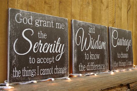 Serenity Prayer Inspirational Wood Wall Sign Set Serenity Prayer Christian Wall Art Wall Signs