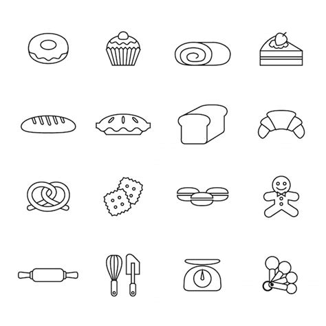 Premium Vector Bakery Icons Set