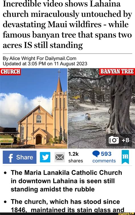 Incredible Video Shows Lahaina Church Miraculously Untouched By