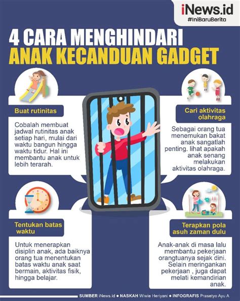 Infografis Cara Menghindari Anak Kecanduan Gadget