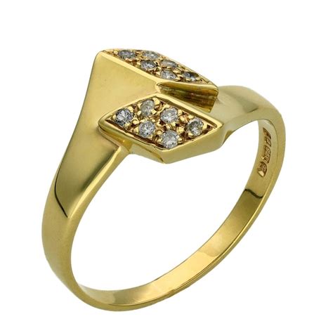 Gents Ct Yellow Gold Diamond Set Twist Signet Ring Miltons Diamonds