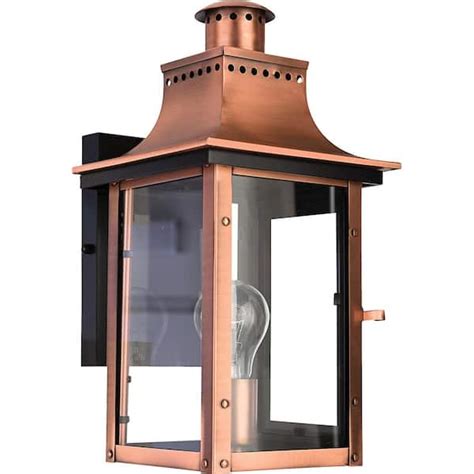 Quoizel Chalmers 1 Light Copper Outdoor Wall Lantern Sconce Cm8408ac