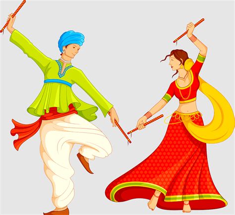 Dandiya Raas Dance In India Garba Colorful Navaratri Folk Dance