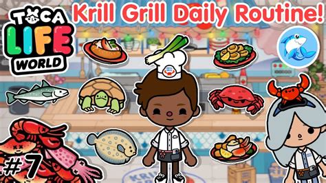 Toca Life World Food Collection Part 4 Krill Grill Seafood Recipes