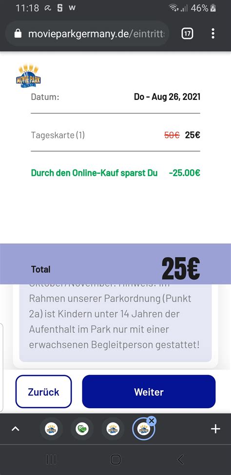 Movie Park Rabatt Auf Das Erwachsenenticket Tagesticket F R