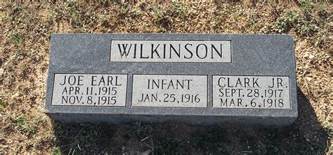 Joe Earl Wilkinson 1915 1915 Mémorial Find A Grave