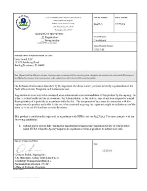 Fillable Online US EPA Pesticide Product Label GBS 5 Pesticide