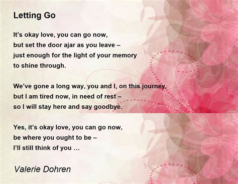 Letting Go Poem by Valerie Dohren - Poem Hunter