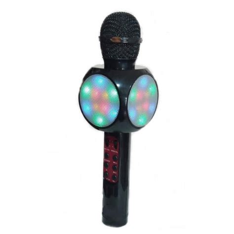 Microfone Bluetooth Karaoke Portátil Usb Sd Fm Sem Fio Led no Shoptime