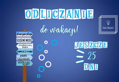 Dekoracja Do Druku Odliczanie Do Wakacji PL Sklep Internetowy Pani