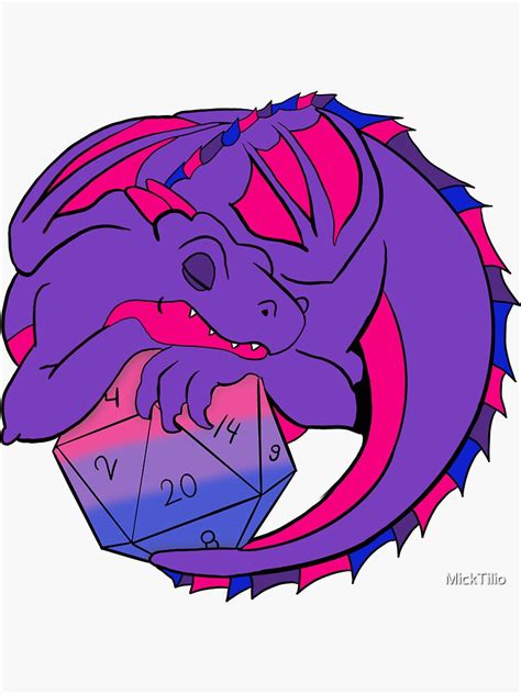 Dnd Bi Pride Dragon Dice Bisexual D Sticker By Micktilio Redbubble