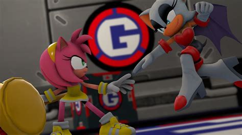 Amy Vs Rouge Combat Training Sonic SFM Fight Animation 4KHD YouTube