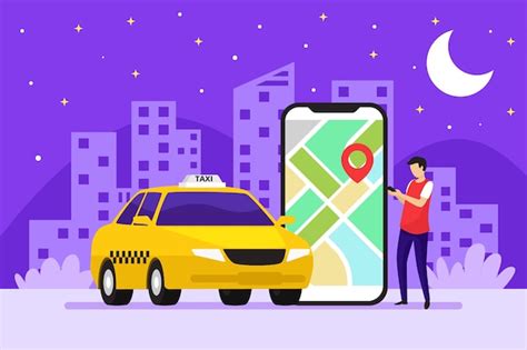 Plantilla De Concepto De Aplicación De Taxi Vector Gratis