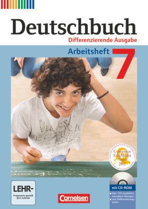 Deutschbuch 7 Schuljahr Arbeitsheft mit Lösungen und Übungs CD ROM