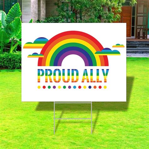 Amazon Yard Signs Proud Ally Rainbow Cloud Gay Yard Signs Pride Parade Rainbow Lgbt