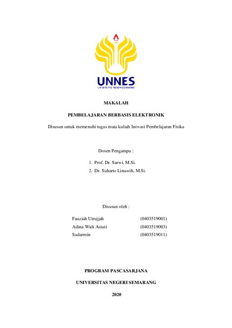 Pdf Makalah Pembelajaran Berbasis Elektronik Disusun Untuk Memenuhi