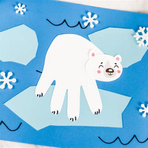 Cutest Polar Bear Handprint Craft [Free Template]