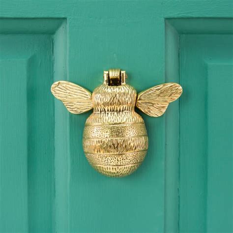 Striped Bee Door Knocker In Gift Box Handmade Brass Bee Knocker